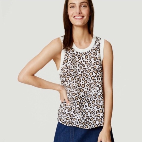 LOFT Tops - LOFT NWOT leopard print multimedia tank size L